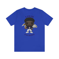 Lemar Jackson Baltimore Ravens, Soft Cotton Bella and Canvas Short Sleeve Tee shirt