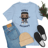 Zeke Elliott Dallas Cowboys (Blue), Soft Cotton Bella and Canvas Short Sleeve Tee shirt