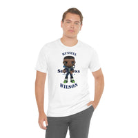 Russell Wilson Seattle Seahawks (Large), Soft Cotton Bella and Canvas Short Sleeve Tee shirt