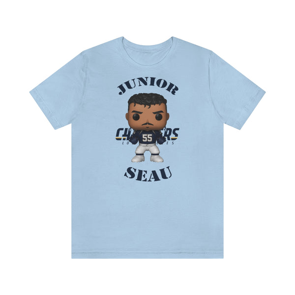Junior Seau L.A Chargers, Soft Cotton Bella and Canvas Short Sleeve Tee shirt
