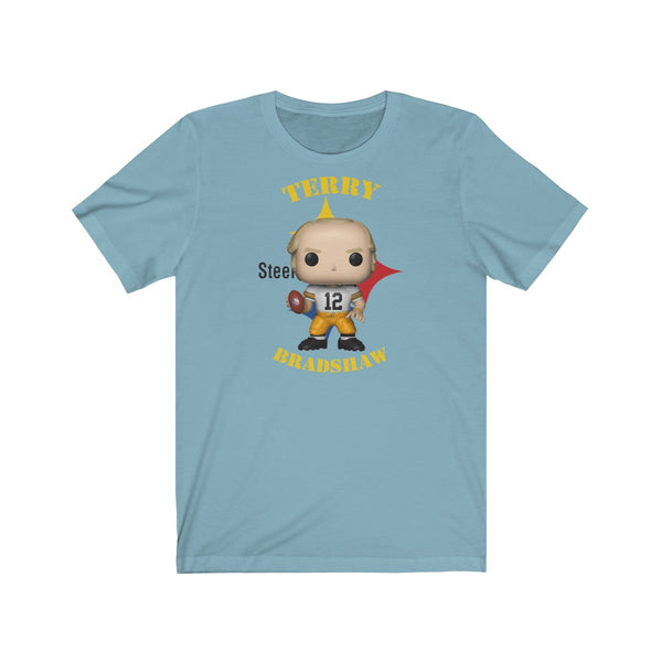 Terry Bradshaw Pittsburgh Steelers (White), Soft Cotton Bella and Canvas Short Sleeve Tee shirt