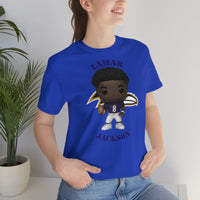 Lemar Jackson Baltimore Ravens, Soft Cotton Bella and Canvas Short Sleeve Tee shirt