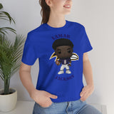 Lemar Jackson Baltimore Ravens, Soft Cotton Bella and Canvas Short Sleeve Tee shirt