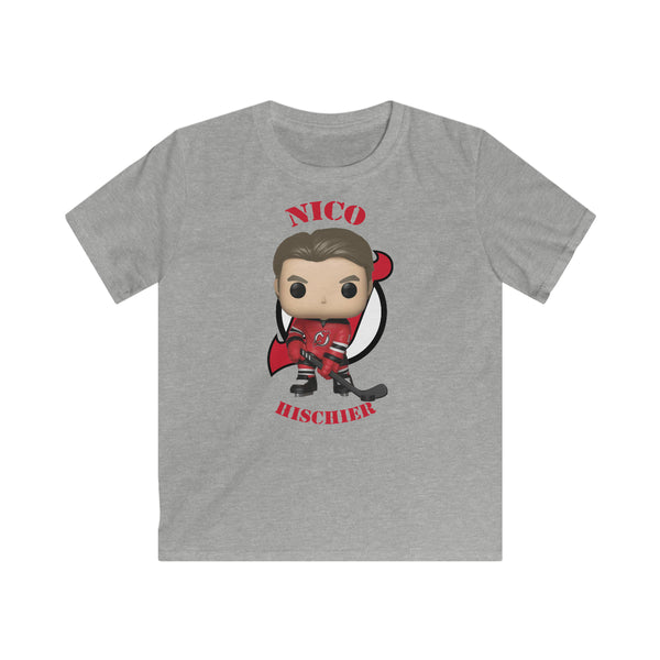 Nico Hischier New Jersey Devils, Kids Gildan Softstyle Tee Shirt