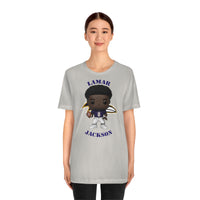 Lemar Jackson Baltimore Ravens, Soft Cotton Bella and Canvas Short Sleeve Tee shirt