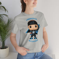 Christian McCaffrey Carolina Panthers, Soft Cotton Bella and Canvas Short Sleeve Tee shirt