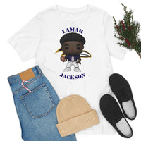 Lemar Jackson Baltimore Ravens, Soft Cotton Bella and Canvas Short Sleeve Tee shirt