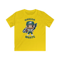Carson Wentz Philadelphia Eagles White Jersey, Kids Gildan Softstyle Tee Shirt