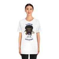Lemar Jackson Baltimore Ravens, Soft Cotton Bella and Canvas Short Sleeve Tee shirt