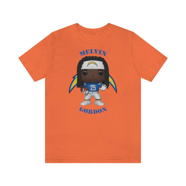 Melvin Gordon L.A Chargers, Soft Cotton Bella and Canvas Short Sleeve Tee shirt