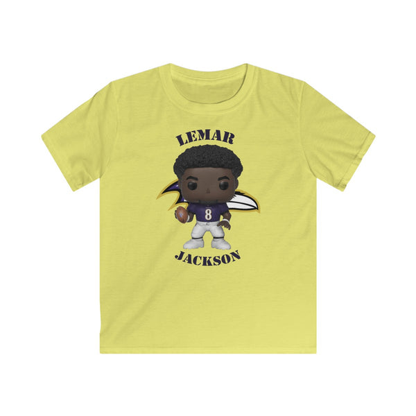 Lemar Jackson Baltimore Ravens, Kids Gildan Softstyle Tee Shirt
