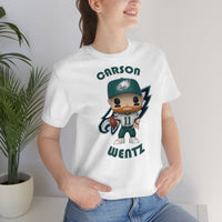 Carson Wentz Philadelphia Eagles (White Jersey), Soft Cotton Bella and Canvas Short Sleeve Tee shirt