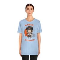 Baker Mayfield Cleveland Browns, Soft Cotton Bella and Canvas Short Sleeve Tee shirt