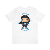 Christian McCaffrey Carolina Panthers, Soft Cotton Bella and Canvas Short Sleeve Tee shirt