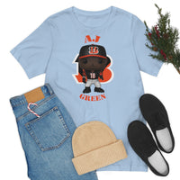 A.J Green Cincinnati Bengals, Soft Cotton Bella and Canvas Short Sleeve Tee shirt