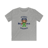 Russell Wilson Seattle Seahawks (Green), Kids Gildan Softstyle Tee Shirt