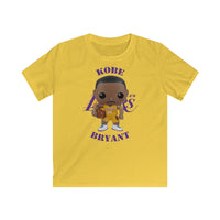 Kobe Bryant L.A Lakers (Yellow), Kids Gildan Softstyle Tee Shirt