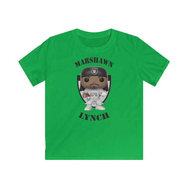 Marshawn Lynch Oakland Raiders, Kids Gildan Softstyle Tee Shirt