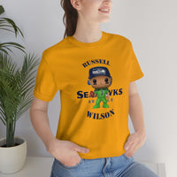 Russell Wilson Seattle Seahawks (Green), Soft Cotton Bella and Canvas Short Sleeve Tee shirt
